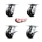 Service Caster 5 Inch Rubber on Steel Swivel Caster Set with Roller Bearings 2 Brakes SCC SCC-35S520-RSR-2-SLB-2 - alternate 6